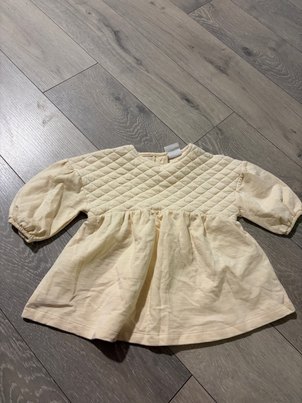 Zara Cream Quilted Yoke Peplum Top